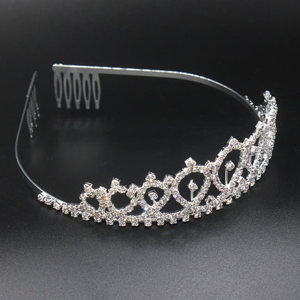 WM-02 Crystal Diamond Birthday Party Wedding Updo Crown, Color: Gold Queen Set1, Silver, Gold, Rose Gold, AB Diamond, Gold Queen, AB Silver Queen, Silver Queen, Rose Gold Queen, Golden Queen, Silver Girl, AB Gold Girl, Gold Girl, Rose Gold Girl        ...