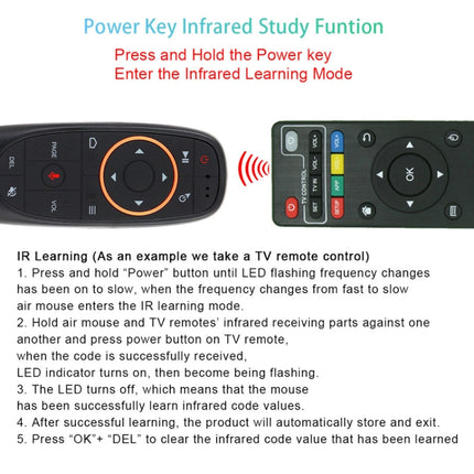 Control remoto de voz inteligente con función de aprendizaje, estilo: G10 sin giroscopio, G10S con giroscopio, G10SPro con luz de fondo y giroscopio, G10BTS Bluetooth, G10S Pro BT modo dual
