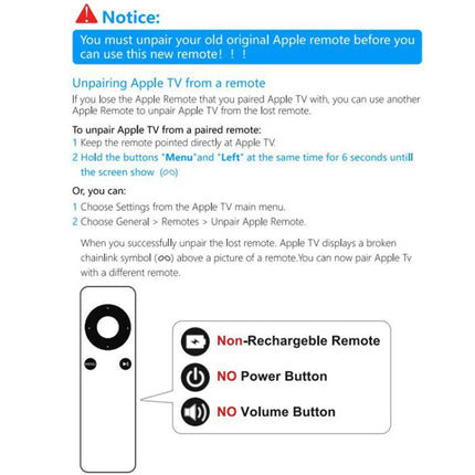 MC377LL/A TV-Fernbedienung Geeignet für Apple TV 1/2/3, für Apple TV 1/2/3