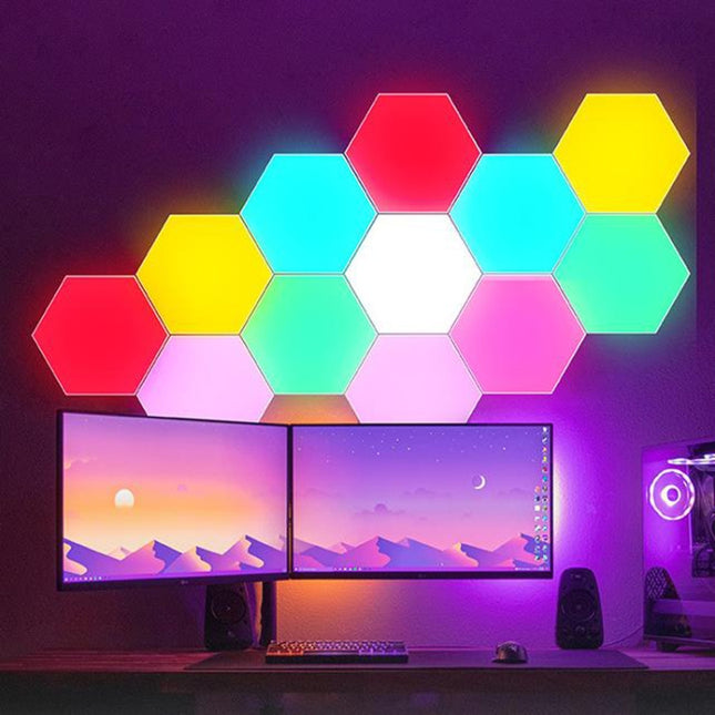 LED Quantum Honeycomb Night Light RGB Atmosphere Decorative Light, Style:, USB Touch Colorful, USB Touch 3 Color, USB Remote Control Colorful