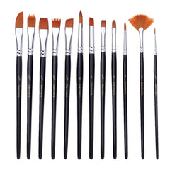 18 In 1 Multipurpose Nylon Hair Watercolor Paintbrush Acrylic Paintbrush, Dark Blue, Light Blue