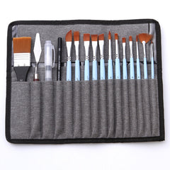 18 In 1 Multipurpose Nylon Hair Watercolor Paintbrush Acrylic Paintbrush, Dark Blue, Light Blue