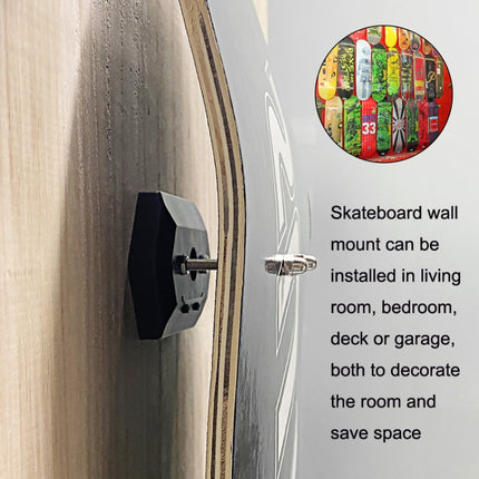 Wall Mount Skateboard Stand For Skateboard Deck Display and Storage