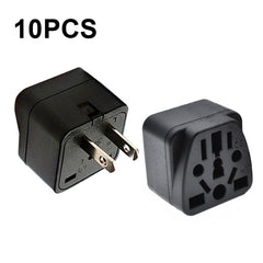 10 PCS WY-6 10A 250V Porous US Conversion Plug, WY-6 Black