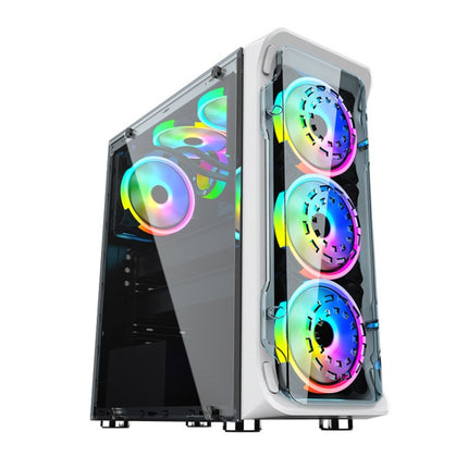 Computer CPU RGB luminous Radiator, 1 Fan+Remote Control, 2 Fans+Remote Control, 3 Fans+Remote Control, 4 Fans+Remote Control, 5 Fans+Remote Control, 6 Fans+Remote Control, 7 Fans+Remote Control, 8 Fans+Remote Control