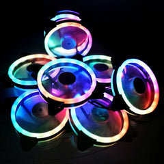 Computer CPU RGB luminous Radiator, 1 Fan+Remote Control, 2 Fans+Remote Control, 3 Fans+Remote Control, 4 Fans+Remote Control, 5 Fans+Remote Control, 6 Fans+Remote Control, 7 Fans+Remote Control, 8 Fans+Remote Control