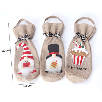 Christmas Decoration Supplies Tote Bottle Cover Champagne Red Wine Bag