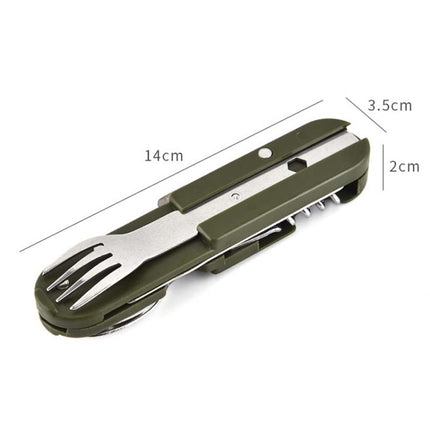 Outdoor Camping Tableware Stainless Steel Folding Knife Fork and Spoon Combination Tableware