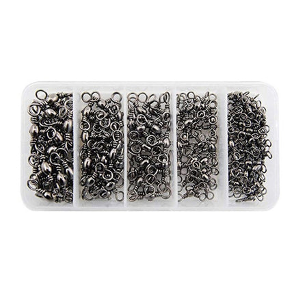 115 PCS / Box Bottle-Shaped Three-Pronged Swivel Stainless Steel Fishing Character Ring, 115 PCS / Box