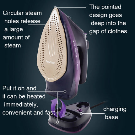 2400W Household Wireless Iron Handheld Steam Iron Garment Steamer,EU Plug, 2400W Purple, 2400W Green