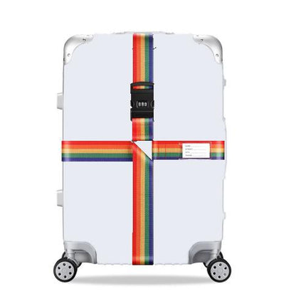 Luggage Reinforcement Straps Fixed Protective Rope With Combination Lock, Red, Blue, Black, Khaki, Purple, Orange, Customs Lock Red, Customs Lock Blue, Customs Lock Black, Customs Lock Khaki, Rainbow