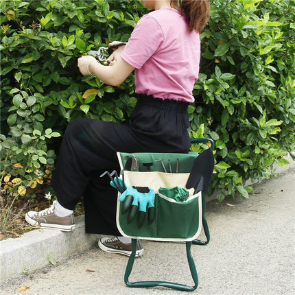 MTP-635 Gardening Bench Cart Tool Storage Bag, MTP-635 Green Beige Stitching
