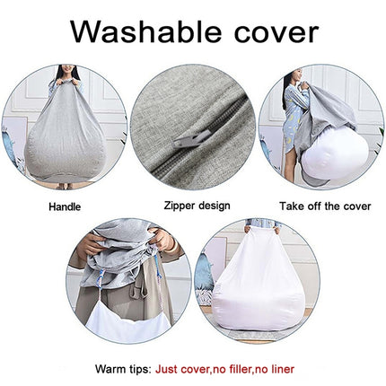 Lazy Sofa Bean Bag Chair Fabric Cover, Large