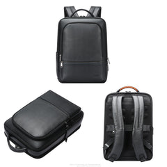Bopai 61-70111 Cowhide Multi-compartment Waterproof Anti-theft Backpack with USB Charging Hole, 61-70111