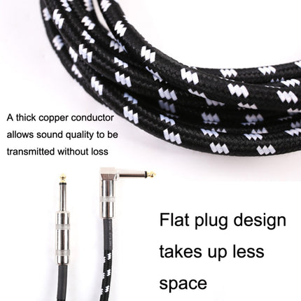 Guitar Connection Wire Folk Bass Performance Noise Reduction Elbow Audio Guitar Wire, Size:, 0.5m(Black White), 1m(Black White), 3m(Black White), 6m(Black White)