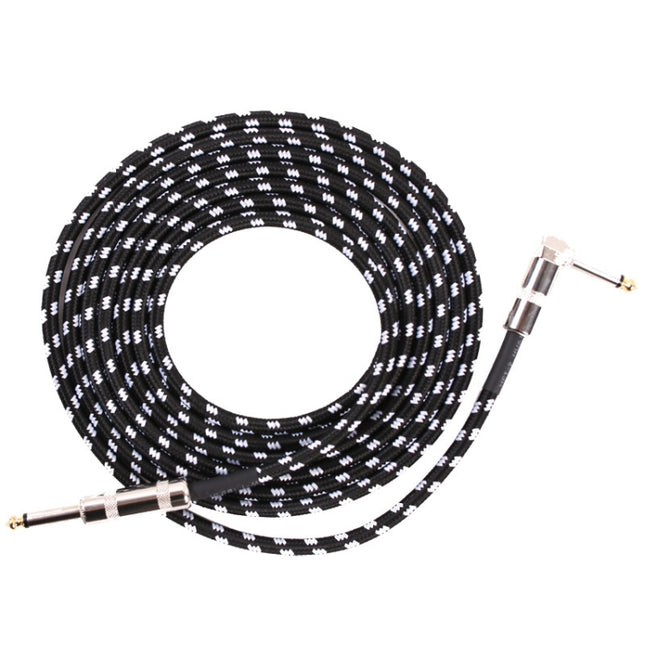 Guitar Connection Wire Folk Bass Performance Noise Reduction Elbow Audio Guitar Wire, Size:, 0.5m(Black White), 1m(Black White), 6m(Black White)