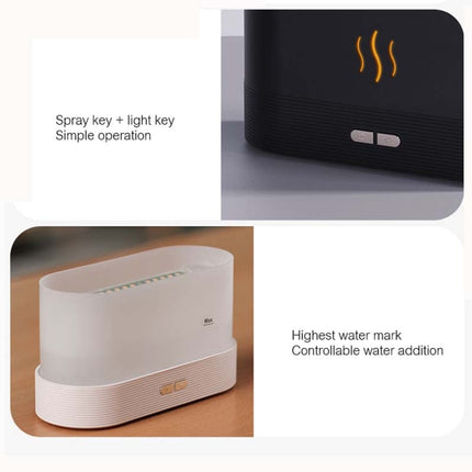 7 Color Flame Aromatherapy Machine Home Office Desk Air Humidifier, 7 Color(Black), 7 Color (White)