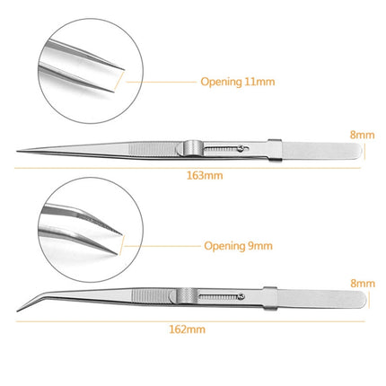 Diamond Jewellery Tweezers With Slotted Stainless Steel Tweezers ,Spec:, Straight, Bending
