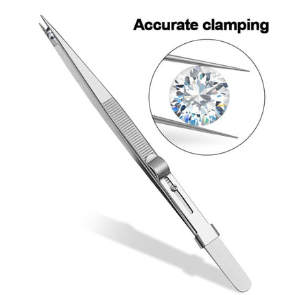 Diamond Jewellery Tweezers With Slotted Stainless Steel Tweezers ,Spec:, Straight, Bending