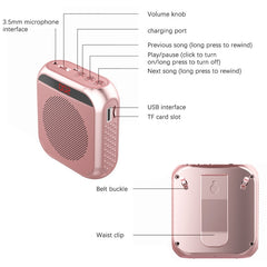 S17 Mini Portable Tour Guide Teaching Loudspeaker with Screen Display, S17 (Rose Gold), S17 (Cool Black), S17 (Bright White)