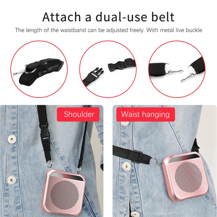S17 Mini Portable Tour Guide Teaching Loudspeaker with Screen Display, S17 (Rose Gold), S17 (Bright White)