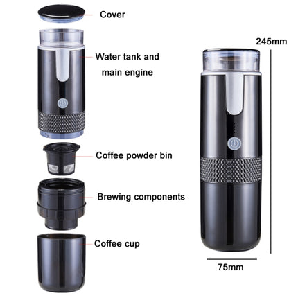 Fully Automatic Portable Wireless Coffee Machine, Black