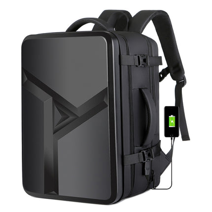 Large-capacity Waterproof Expandable Hard Shell Backpack with USB Charging Hole, 161 Light Grey, 161 Black, 161 Dark Gray, 162 Black, 162 Deep Gray, 162 Light Gray