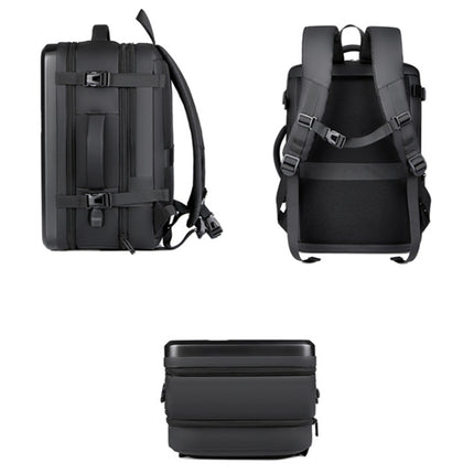 Large-capacity Waterproof Expandable Hard Shell Backpack with USB Charging Hole, 161 Light Grey, 161 Black, 161 Dark Gray, 162 Black, 162 Deep Gray, 162 Light Gray