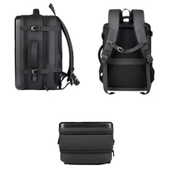 Large-capacity Waterproof Expandable Hard Shell Backpack with USB Charging Hole, 161 Light Grey, 161 Black, 161 Dark Gray, 162 Black, 162 Deep Gray, 162 Light Gray
