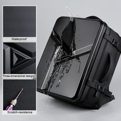 Large-capacity Waterproof Expandable Hard Shell Backpack with USB Charging Hole, 161 Light Grey, 161 Black, 161 Dark Gray, 162 Black, 162 Deep Gray, 162 Light Gray