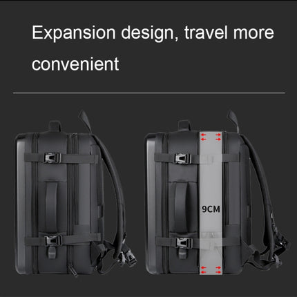 Large-capacity Waterproof Expandable Hard Shell Backpack with USB Charging Hole, 161 Light Grey, 161 Black, 161 Dark Gray, 162 Black, 162 Deep Gray, 162 Light Gray