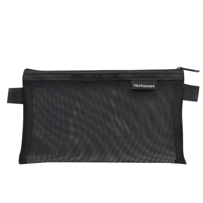Hechooses D033 Transparent Mesh Exam Portable Pen Bag, Style:, Square (Black), Square (White), Square (Gray), Square (Pink), Square (Green), Triangle (Black), Triangle (White), Triangle (Gray), Triangle (Pink), Triangle (Blue), Triangle (Green)
