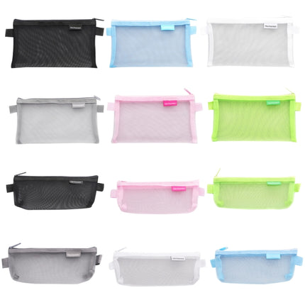 Hechooses D033 Transparent Mesh Exam Portable Pen Bag, Style:, Square (Black), Square (White), Square (Gray), Square (Pink), Square (Blue), Square (Green), Triangle (Black), Triangle (White), Triangle (Gray), Triangle (Pink), Triangle (Blue)           ...