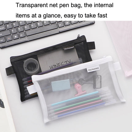 Hechooses D033 Transparent Mesh Exam Portable Pen Bag, Style:, Square (Black), Square (White), Square (Gray), Square (Pink), Square (Green), Triangle (Black), Triangle (White), Triangle (Gray), Triangle (Pink), Triangle (Blue), Triangle (Green)