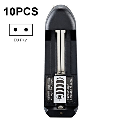 10 PCS BMAX Single Slot Direct Insert Power Supply 18650 Lithium Battery Charger, Single Slot EU Plug(Black), Single Slot US Plug(Black)