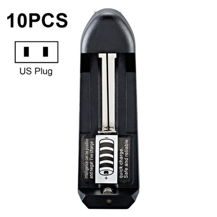 10 PCS BMAX Single Slot Direct Insert Power Supply 18650 Lithium Battery Charger, Single Slot EU Plug(Black), Single Slot US Plug(Black)