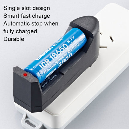 10 PCS BMAX Single Slot Direct Insert Power Supply 18650 Lithium Battery Charger, Single Slot EU Plug(Black), Single Slot US Plug(Black)