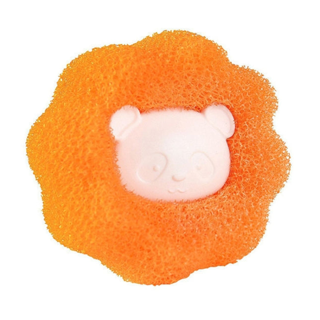 Washing Machine Laundry Ball Decontamination Hair Removal Anti-winding Cleaning Ball, Bear Blue, Bear Orange