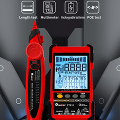 Wiederaufladbarer, einstellbarer Netzwerkkabeltester, Draht-Tracker, POE-Kabeltester, ET616 (rot), ET618 (rot), ET616, ET618