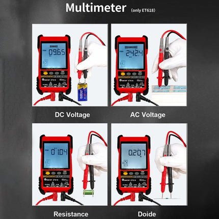 Rechargeable Adjustable Network Cable Tester Wire Tracker POE Cable Tester, ET616 (Red), ET618 (Red)