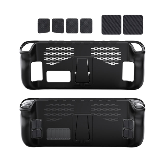 JYS For Steam Deck Handheld TPU Case + Touchpad Button Sticker, TPU Case + Touchpad Button Sticker