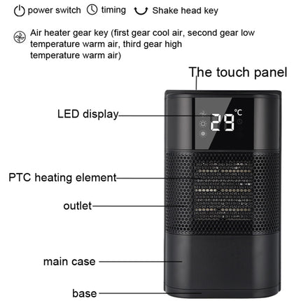 N8 Table Air Heater Indoor Quick Heat Energy Saving Electric Heater,  Specification:, EU Plug