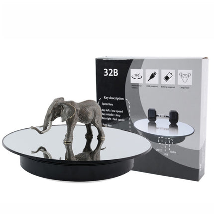32cm Electric Turntable for Photography With Speed Direction Adjustment, White Mirror, Black Mirror, Golden Mirror