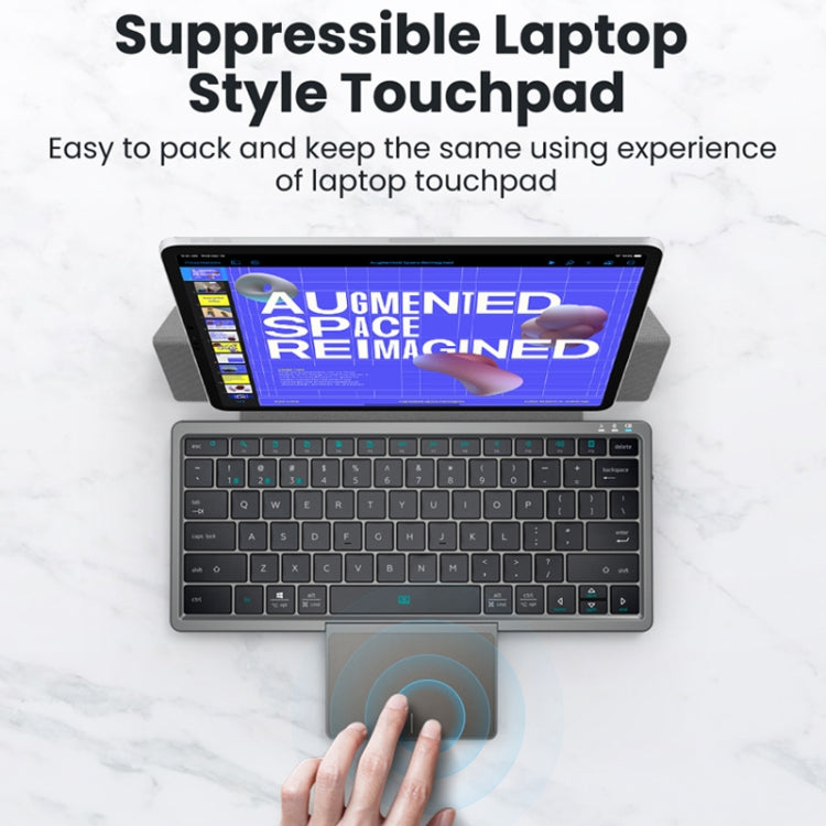 KF7800 Hidden Touchpad Portable Tablet Computer Wireless Bluetooth Keypad With PU Leather