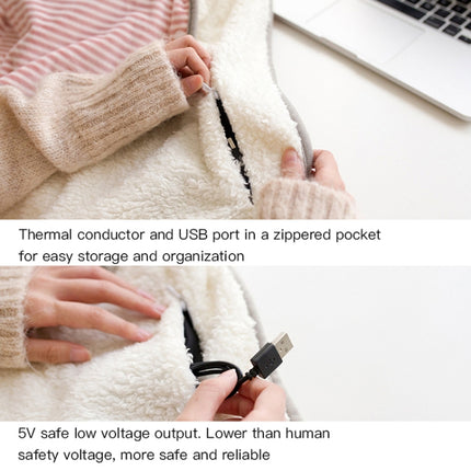 AI-540 72x115cm USB Body Warmer Blanket Office Heater Electric Heating Shawl, 72x115cm Gray Cat Stripes, 72x115cm Pink Rabbit Stripes, 72x115cm Khaki Elk Stripes, 72x115cm Green, 72x115cm Pink