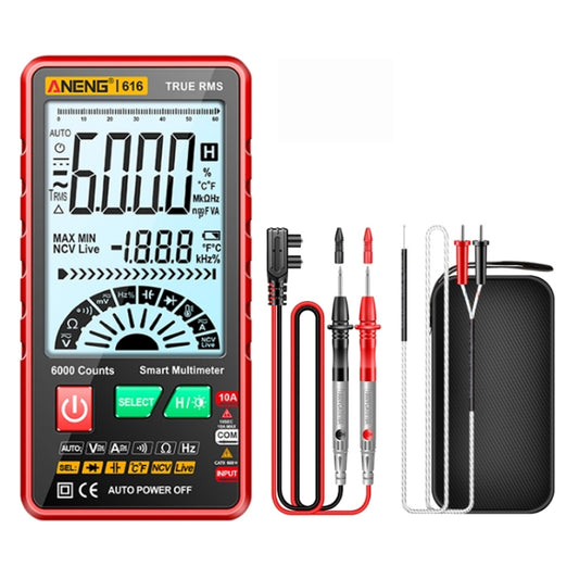 ANENG 616 Automatisches hochpräzises Kapazitätsmultimeter mit digitaler Anzeige, Rot, Schwarz