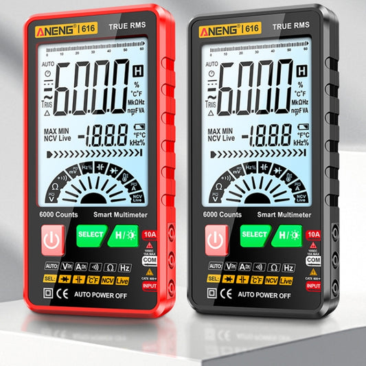 ANENG 616 Automatisches hochpräzises Kapazitätsmultimeter mit digitaler Anzeige, Rot, Schwarz