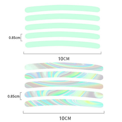 20pcs /Set Car Rainbow Wheel Hub Reflective Stickers Tire Luminous Warning Decoration, Color: Rainbow, Rainbow, Purity