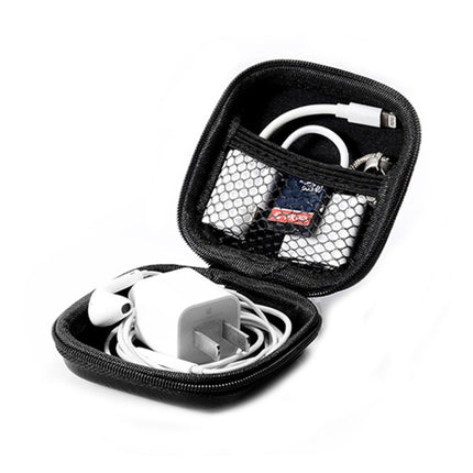 Retro Leather USB Data Cable Storage Bag Earphone Headset Case Pouch Box