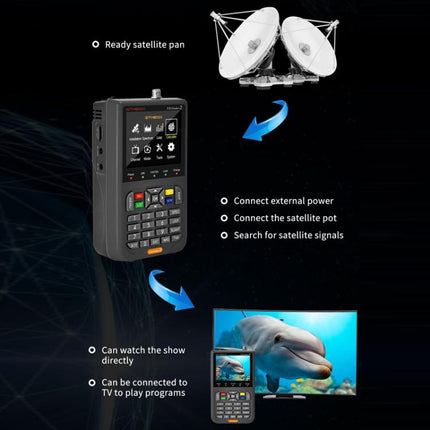 GTMedia Full HD Digital Satellite Finder With 3.5 Inch LCD Screen, With Bag